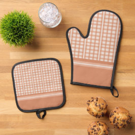 Terracotta Oranje lichte tan Ovenwant & Pannenlap Set