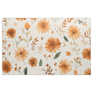 Terracotta Oranje Perzik Wilde Bloem Boho Bloemstu Stof