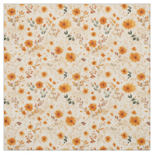 Terracotta Oranje Perzik Wilde Bloem Boho Bloemstu Stof