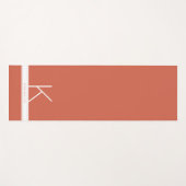 Terracotta Oranje Red Modern Simple Monogram Naam Yogamat (Voorkant (horizontaal))