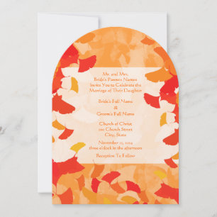 Terracotta Oranje Rood Herfst Ginkgo Bladeren Brui Kaart