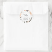 TERRACOTTA ORANJE WATERVERF FLORAAL ADRES RONDE STICKER (Tas)