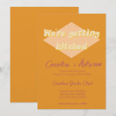 Terracotta Oranje Wedding Uitnodiging (Voorkant / Achterkant)