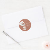 Terracotta orchidee bruiloft gunst ronde sticker (Envelop)