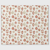 Terracotta  Ornament Patroon Vakantie Christ Cadeaupapier (Vlak)