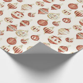 Terracotta  Ornament Patroon Vakantie Christ Cadeaupapier (Hoek)