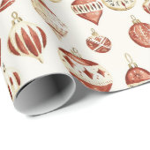 Terracotta  Ornament Patroon Vakantie Christ Cadeaupapier (Rol Hoek)