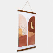 Terracotta overdag en nacht hangend wandkleed (Gebogen)