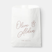 Terracotta Oversized Manuscript Names Wedding Bedankzakje (Voorkant)