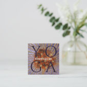 Terracotta Paarse Waterverf Foto Yoga Instructeur Vierkante Visitekaartje (Staand voorkant)