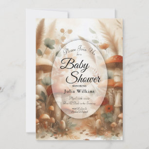 Terracotta Paddenstoel Bos Magie Baby Shower Kaart