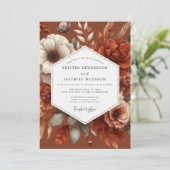 Terracotta Painterly Boho Wedding Kaart (Staand voorkant)