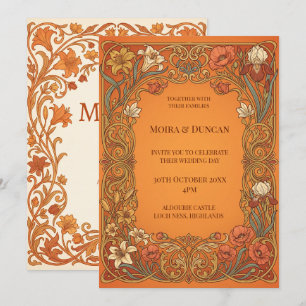 Terracotta Paisley Bruiloft Kaart