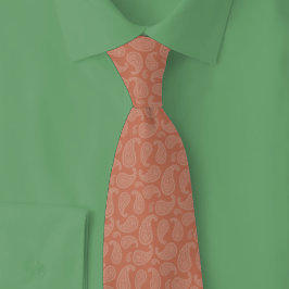 Terracotta Paisley Stropdas