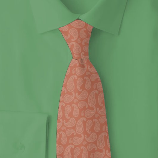 Terracotta Paisley Stropdas
