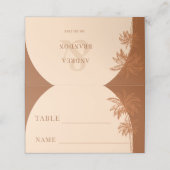 Terracotta Palm Boho Beach Trouwtafel Plaatskaartje (Buitenkant ongevouwen)