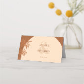 Terracotta Palm Boho Beach Trouwtafel Plaatskaartje (Achterkant)