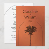 Terracotta Palm Elegante bruiloft repetitie diner Kaart (Voorkant / Achterkant)
