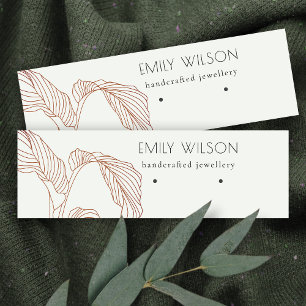 Terracotta Palm Leaf Sketch Stud Earring Display Mini Visitekaartje