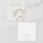 Terracotta Palm Leaf Sketch Stud Earring Display Vierkante Visitekaartje (Voorkant / Achterkant)