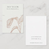 Terracotta Palm Leafy Sketch Band Ketting Display Visitekaartje (Voorkant / Achterkant)