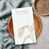 Terracotta Palm Leafy Sketch Earring Display Visitekaartje