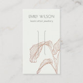 Terracotta Palm Leafy Sketch Hair Clip Display Visitekaartje (Voorkant)