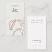 Terracotta Palm Leafy Sketch Ketting Display Visitekaartje (Voorkant / Achterkant)