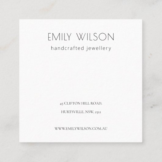 Terracotta Palm Leaves Sketch Earring Display Vierkante Visitekaartje (Achterkant)