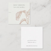 Terracotta Palm Leaves Sketch Ketting Display Vierkante Visitekaartje (Voorkant / Achterkant)