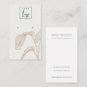 Terracotta Palm Leaves Sketch Stud Earring Display Visitekaartje (Voorkant / Achterkant)