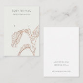 Terracotta Palm Leaves Sketch Stud Earring Display Visitekaartje (Voorkant / Achterkant)