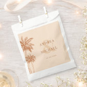 Terracotta Palm Trees & Ampersand Beach Bruiloft Bedankzakje (Geknipt)
