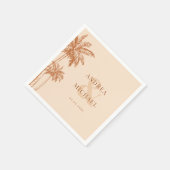 Terracotta Palm Trees & Ampersand Beach Bruiloft Servet (Hoek)