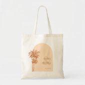 Terracotta Palm Trees Ampersand Boho Trouwgunst Tote Bag (Voorkant)