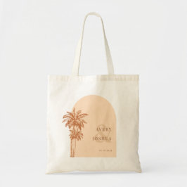 Terracotta Palm Trees Ampersand Boho Trouwgunst Tote Bag