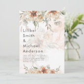 Terracotta Pampagras BOHO Bruiloft Kaart (Staand voorkant)