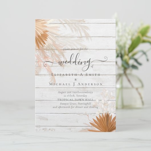 Terracotta Pampagras Tropische Bruiloft (Staand voorkant)