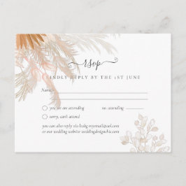 Terracotta Pampagras Tropische Bruiloft Briefkaart