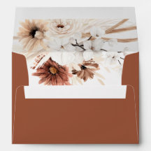 Terracotta Pampas Boho Envelope Solid Color
