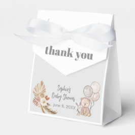 Terracotta Pampas Boho Schattige Beer Baby shower Bedankdoosjes