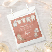 Terracotta Pampas Boho Schattige Beer Baby shower Bedankzakje (Geknipt)