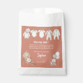 Terracotta Pampas Boho Schattige Beer Baby shower Bedankzakje (Voorkant)