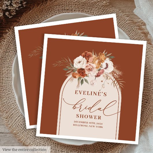 Terracotta Pampas Boho servetten voor Bruidsfeest