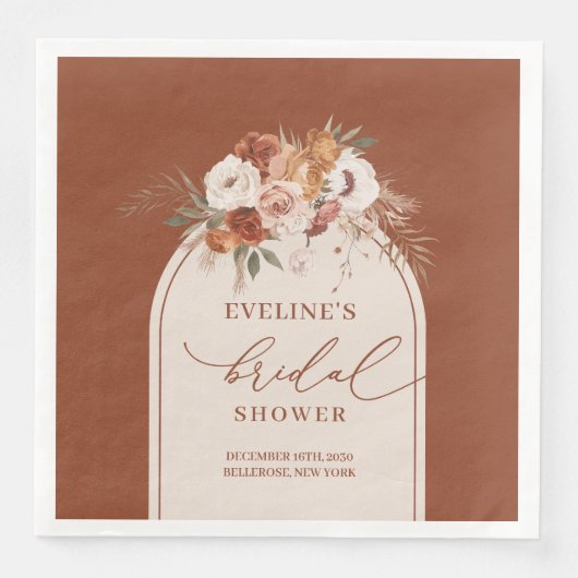 Terracotta Pampa's Boho servetten voor Bruidsmeisj (Voorkant)