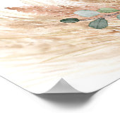 Terracotta pampas bordeaux bloem bruiloft Tijdslij Poster (Hoek)