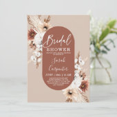 Terracotta Pampas Bridal Shower Kaart (Staand voorkant)