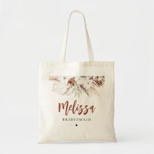 terracotta pampas bruidsmeisje tote bag