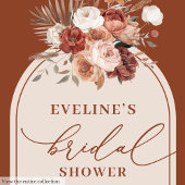 Terracotta Pampas Floral Paper Plate Bridal Shower Papieren Bordje