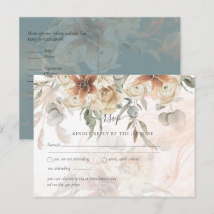 Terracotta Pampas Gras BOHO Bruiloft Briefkaart